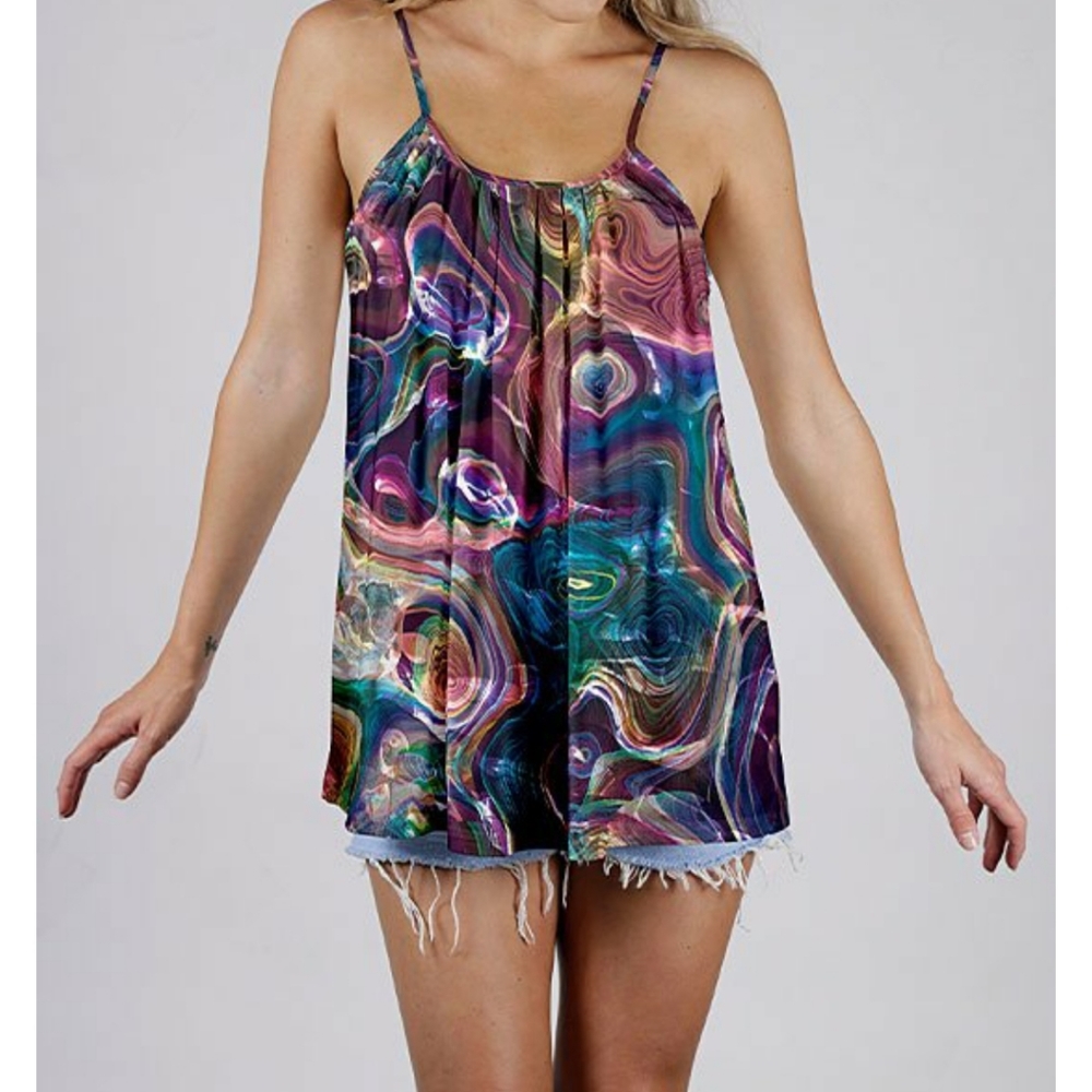 BEYOND THIS PLANE color swirl cami